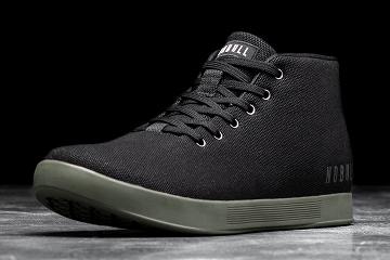 Women's Nobull Ivy Canvas Mid Trainers Black | SG A2951H